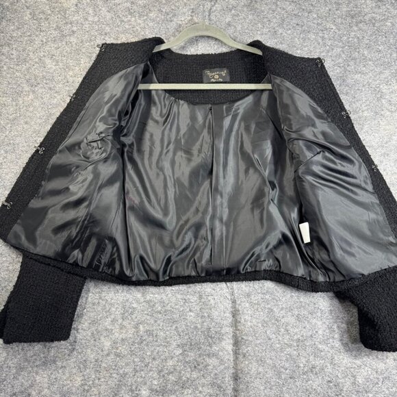 Tangueiras Made In Italy Black Minimalist Viscose Blend Tweed Blazer No Size - Picture 11 of 16